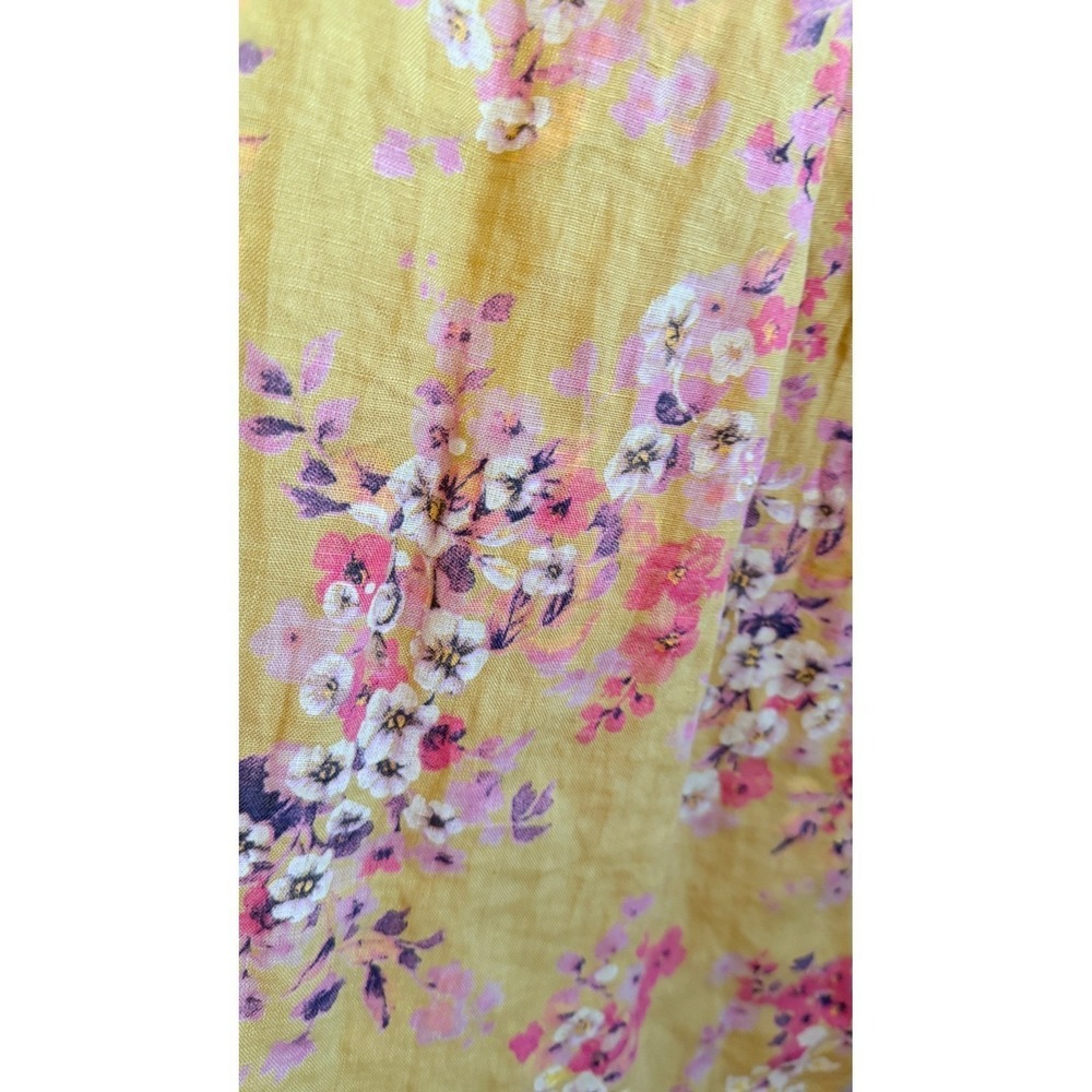 Bellambra Made in Italy 100% Linen Floral Halter Dress Yellow Pink Small - Picture 10 of 10